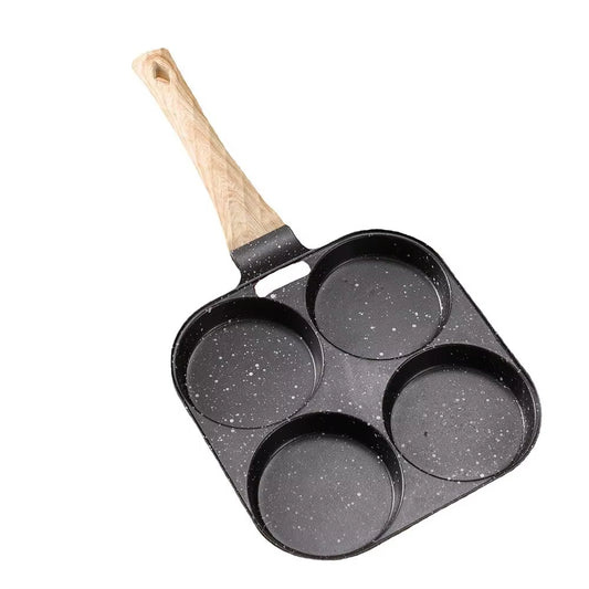 Medical Stone Four-Hole Non-Stick Omelette Pan for Breakfast Egg Burgers and Dumplings