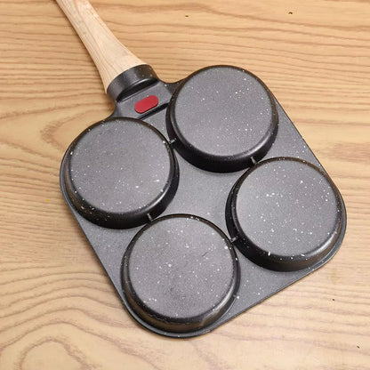 Medical Stone Four-Hole Non-Stick Omelette Pan for Breakfast Egg Burgers and Dumplings