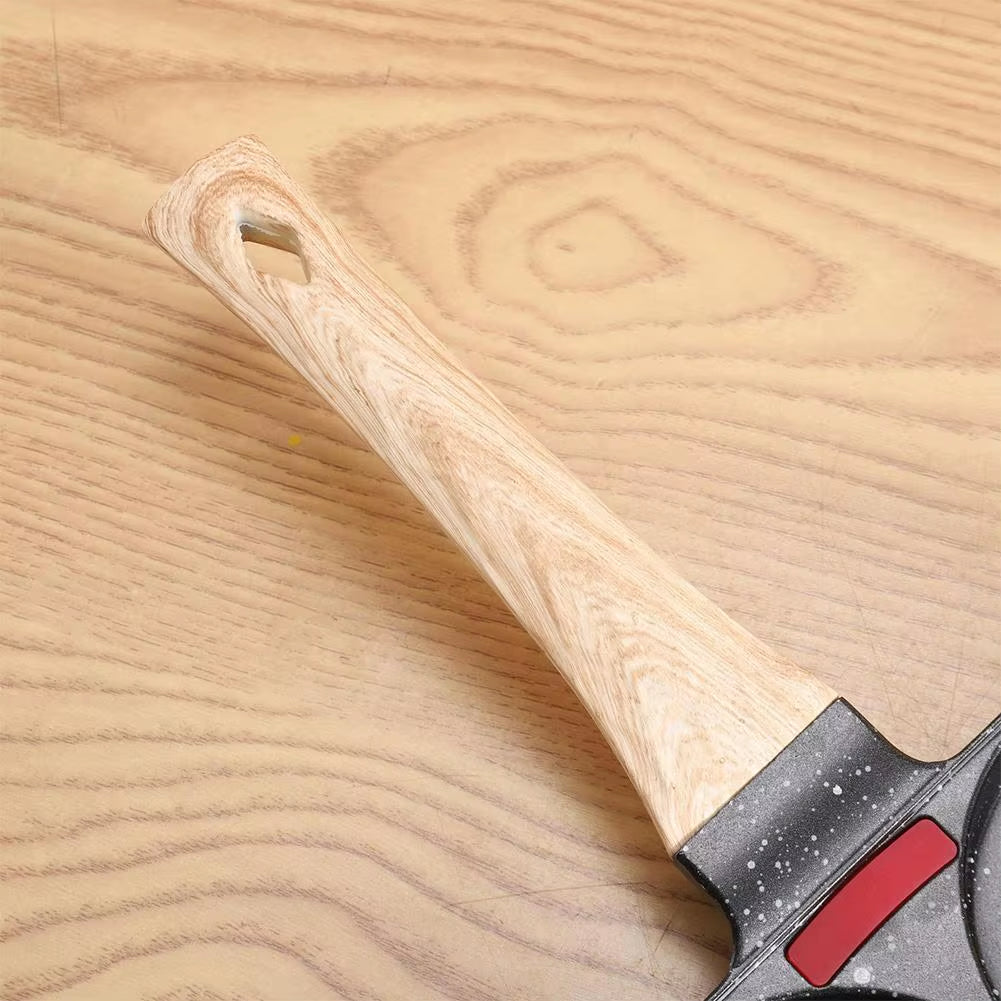 Medical Stone Four-Hole Non-Stick Omelette Pan for Breakfast Egg Burgers and Dumplings